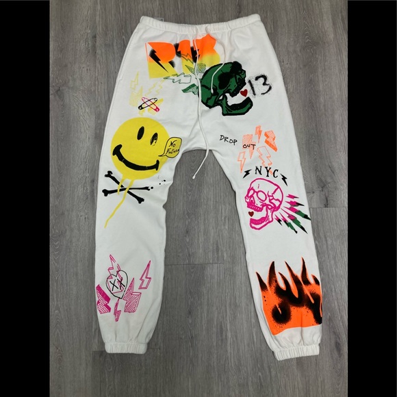 NEW R13 GRAFFITI DROP SWEATPANT. Size small - Picture 3 of 12